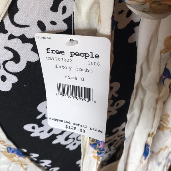 Free People Tate Tunic Ivory Combo Size S NWT - Picture 9 of 10